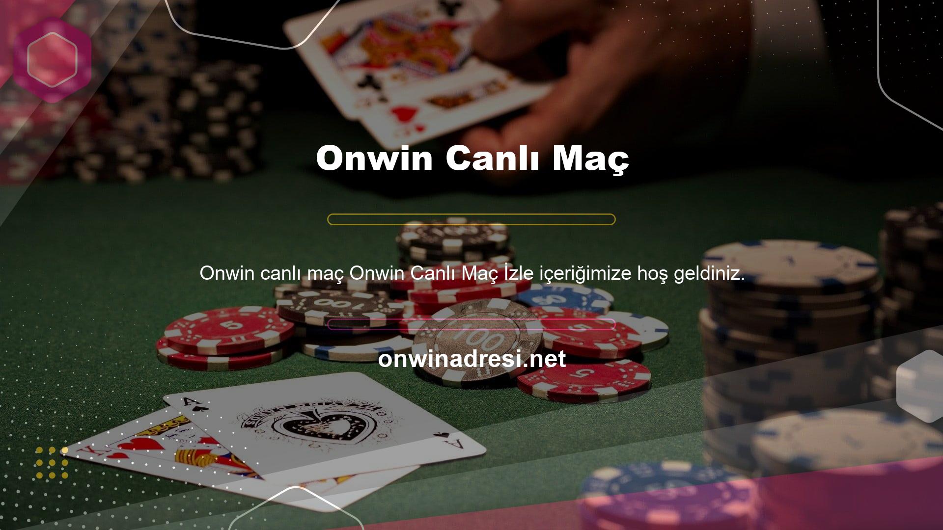 Onwin, kullanıcıların spor bahisleri oynamasına izin veren bir canlı yayın platformudur
