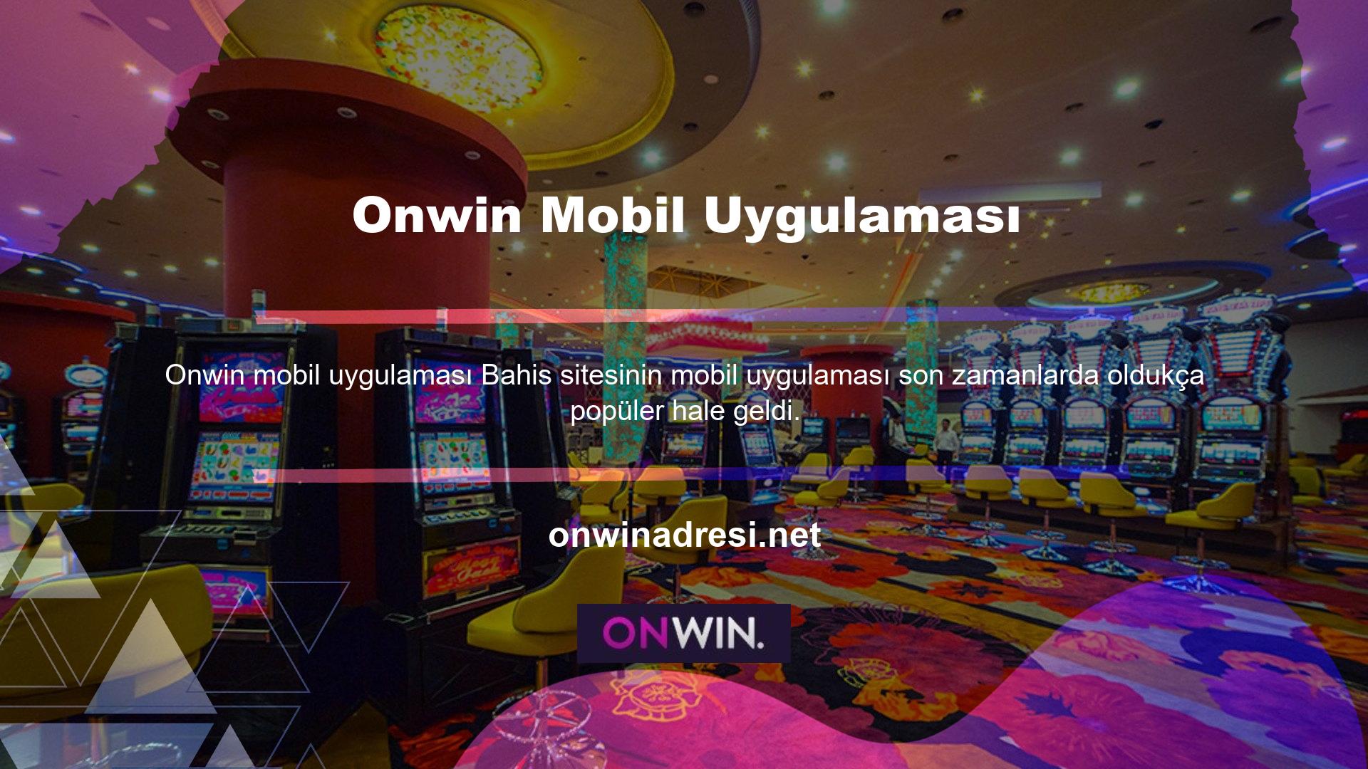Onwin mobil uygulaması